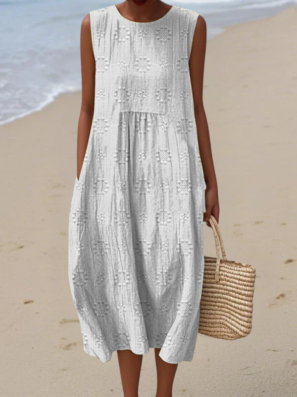 Marisol Midi Dress in white