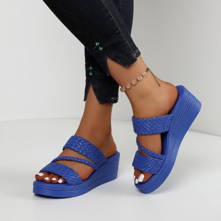 Aveline | Woven Wedge Mules