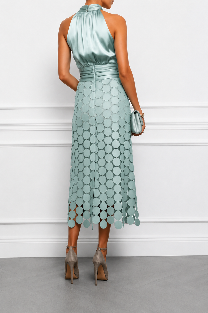 Cordelia halter midi dress back detail