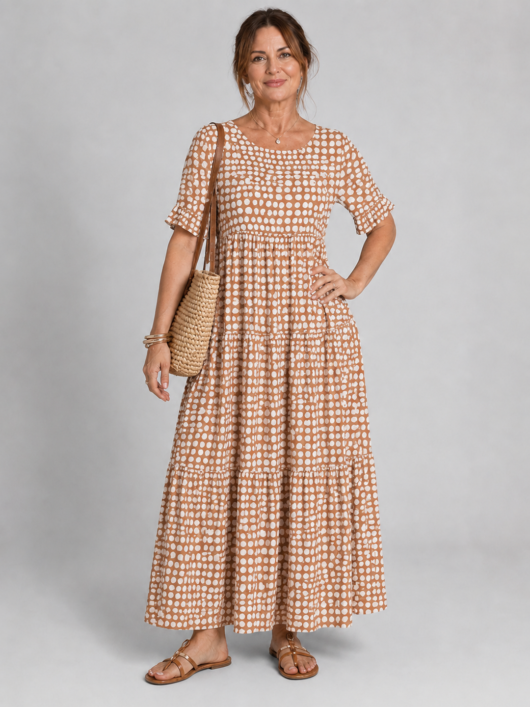Bryony polka dot midi dress