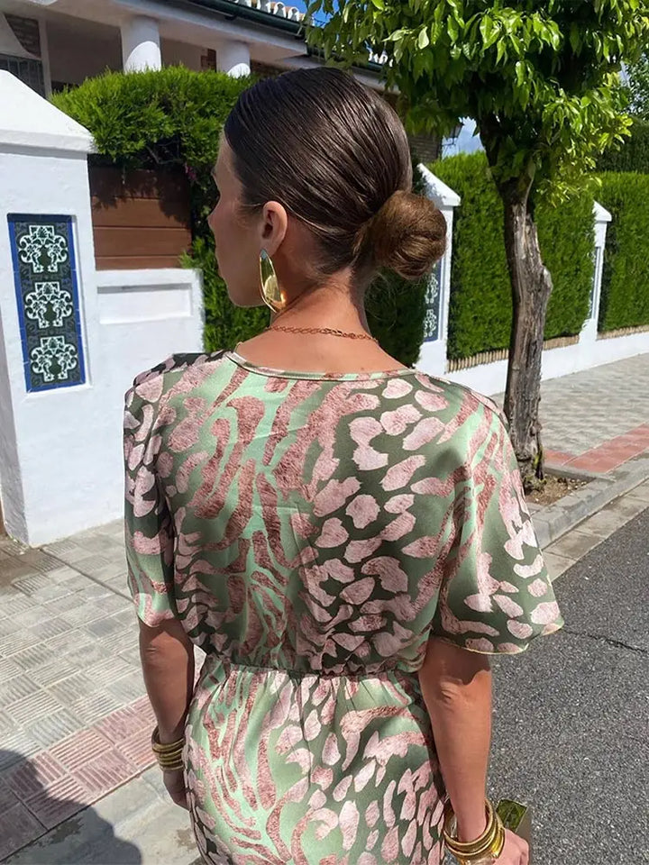 Marigold copper midi dress