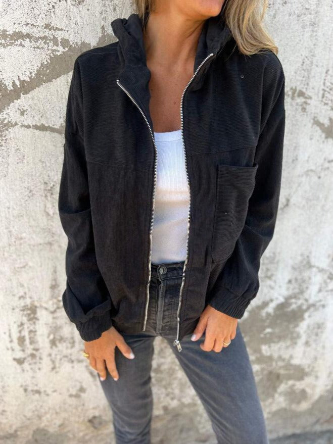 Hattie corduroy jacket in black