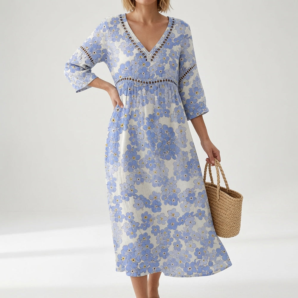 White & Blue Floral
