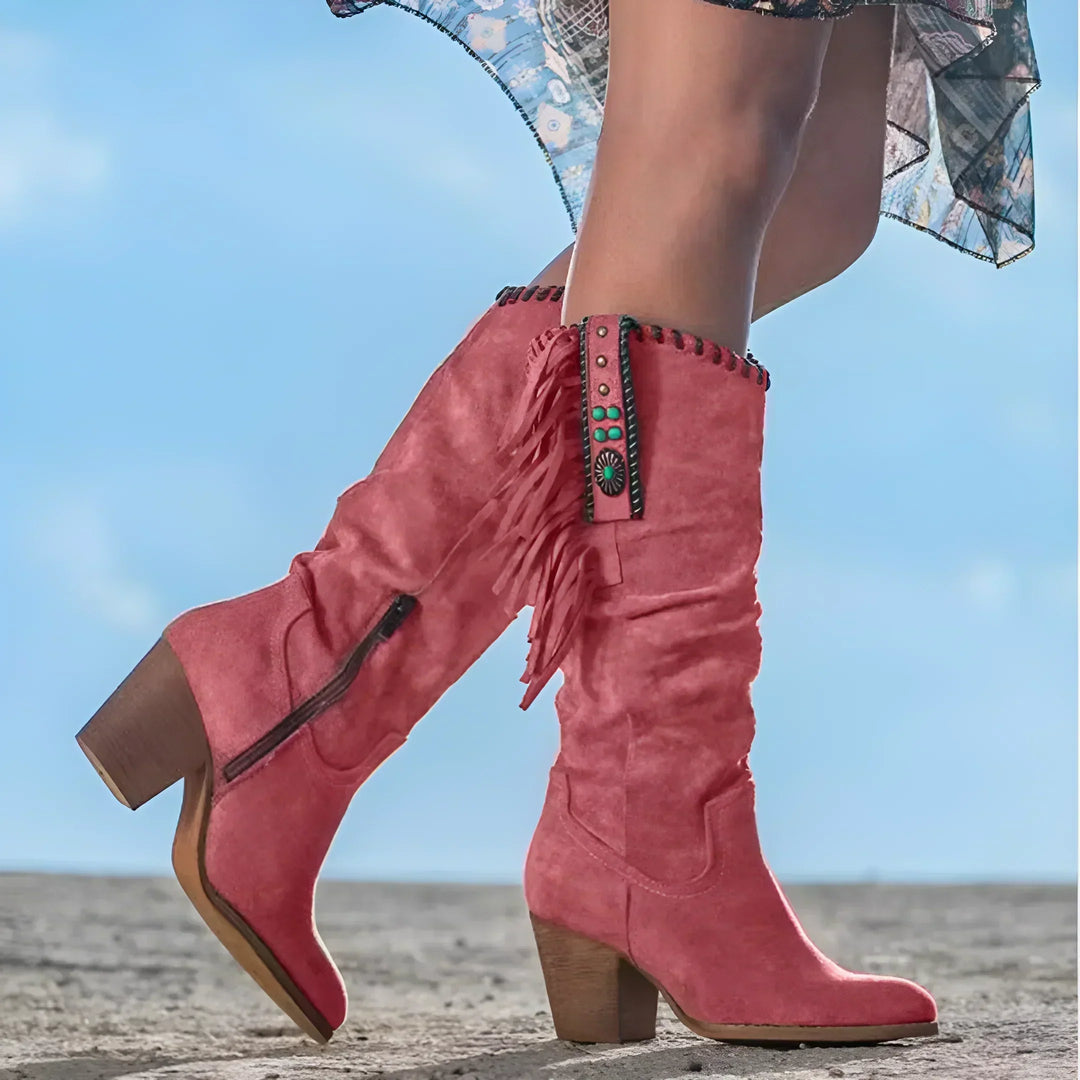 HARLOW | Classic Western Fringe Boots