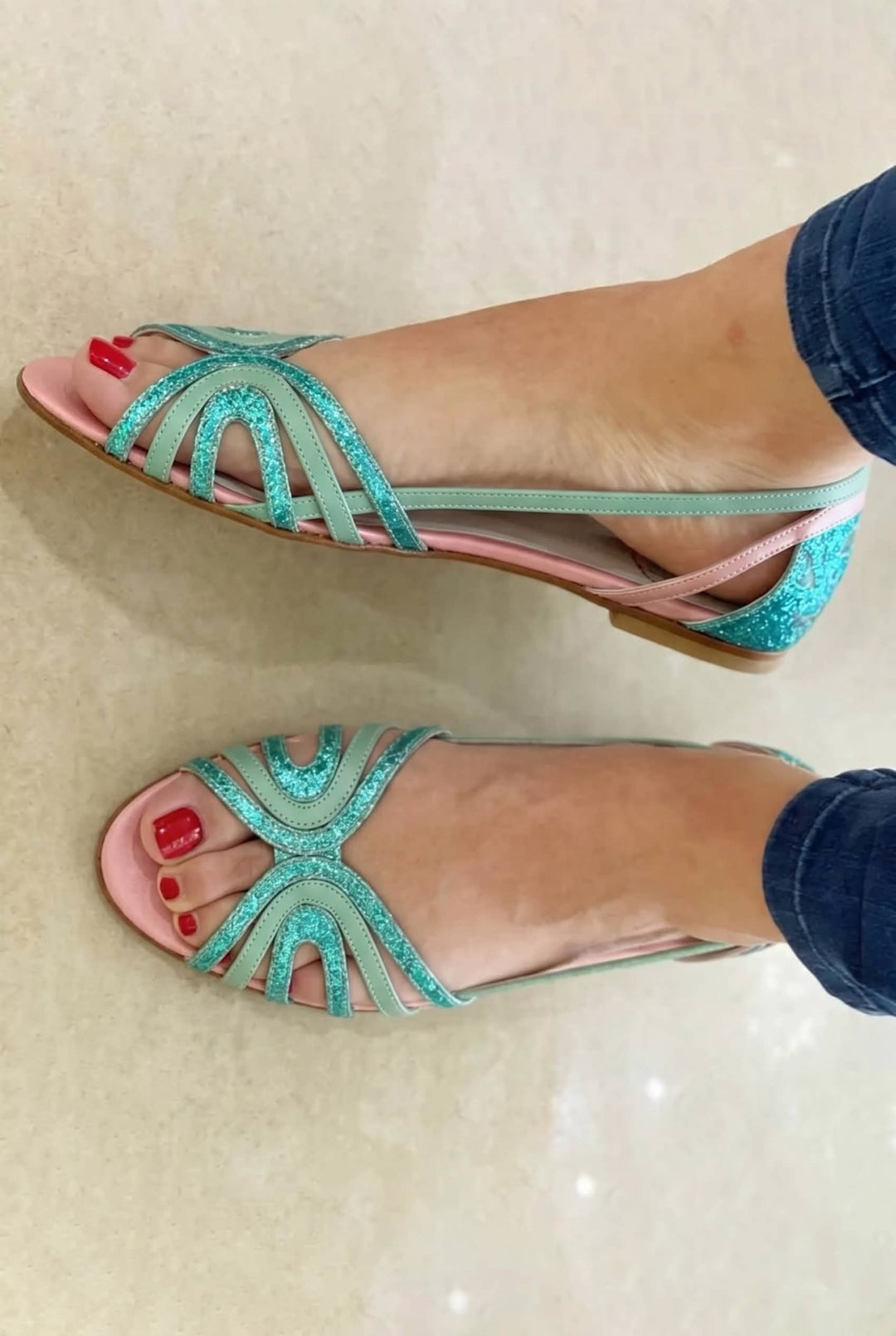 Eleonora sandals in Teal