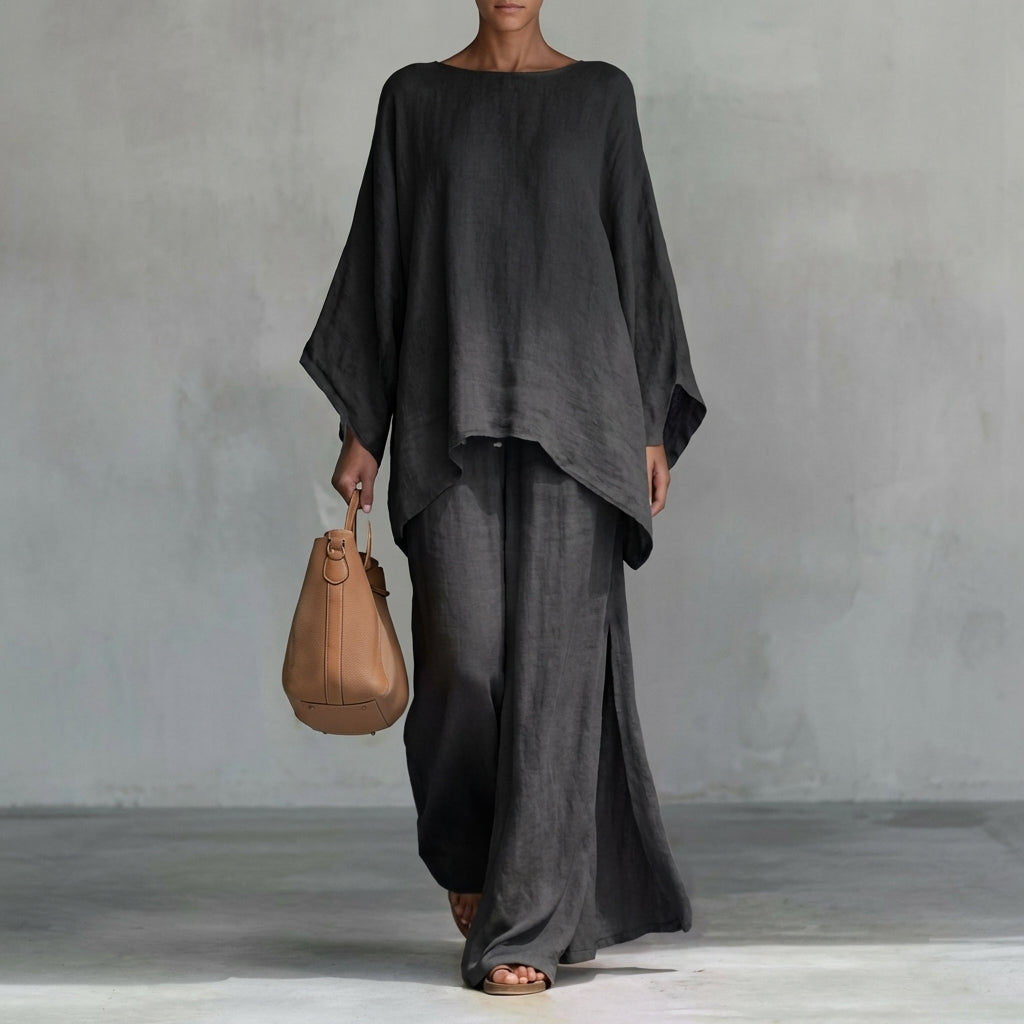 Cristina | Two-Piece Set with a Long-Sleeve Top and Wide-Leg Pants