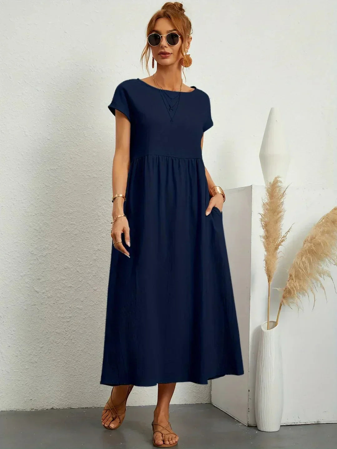 Gabriela™ | Flowing Midi Dress with Timeless Elegance