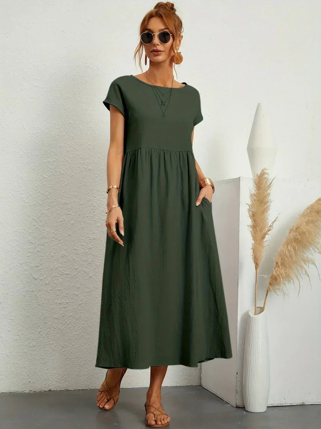 Gabriela™ | Flowing Midi Dress with Timeless Elegance