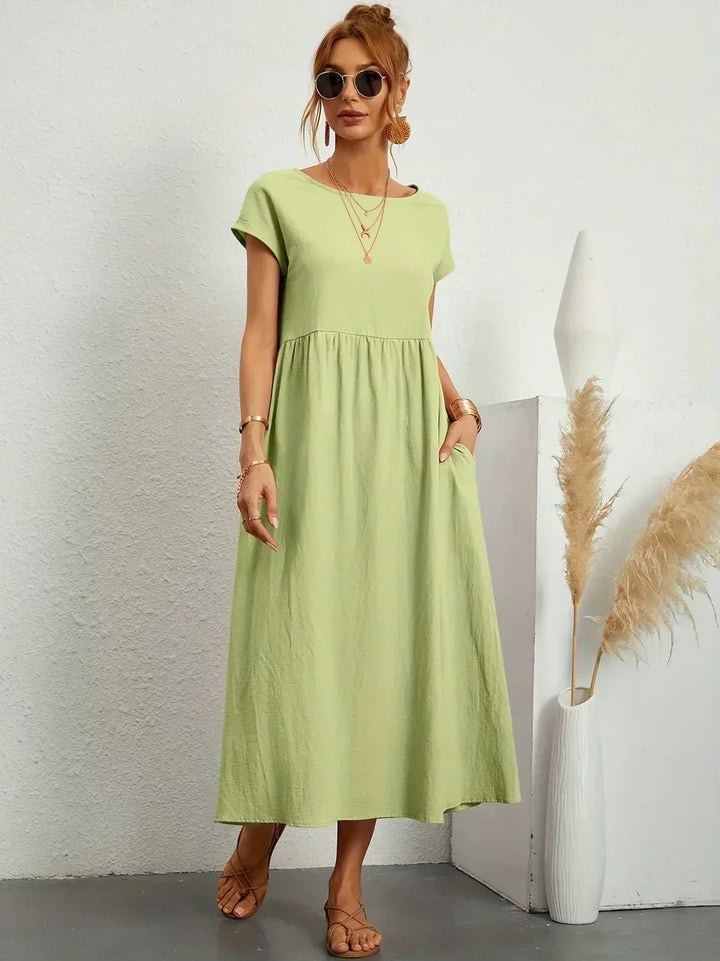 Gabriella | Comfortable Round Neck Maxi Dress