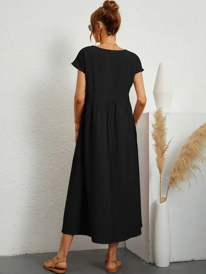 Gabriella | Comfortable Round Neck Maxi Dress