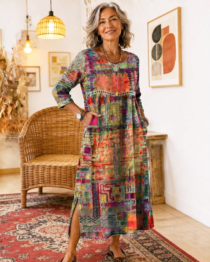 Manuela | Artistic Patchwork Dress