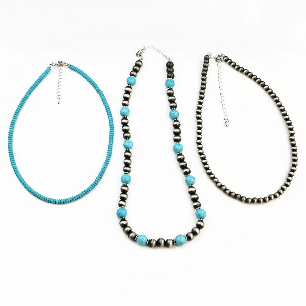 Elowen | 3-Piece Layered Turquoise Necklace Set