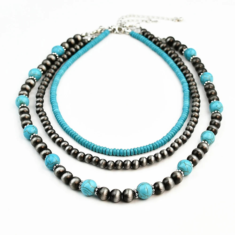 Elowen | 3-Piece Layered Turquoise Necklace Set