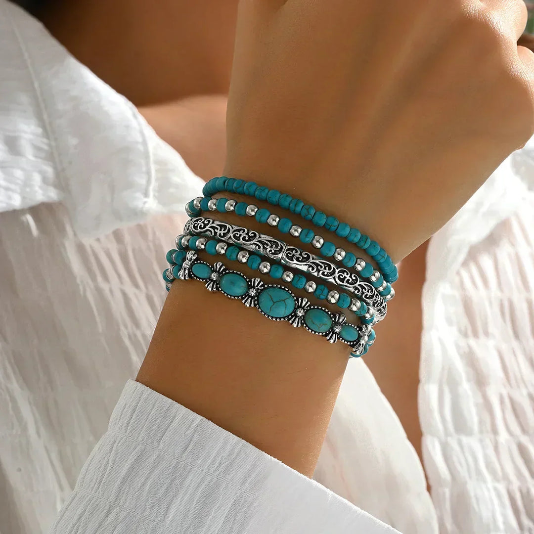 Maëlys | Refined turquoise multi-row bracelet