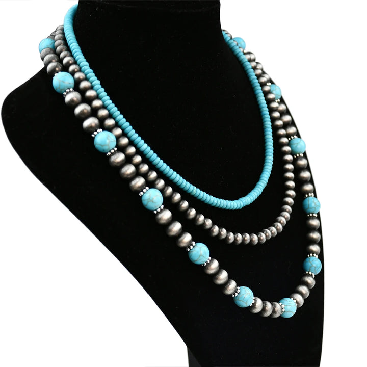 Elowen | 3-Piece Layered Turquoise Necklace Set