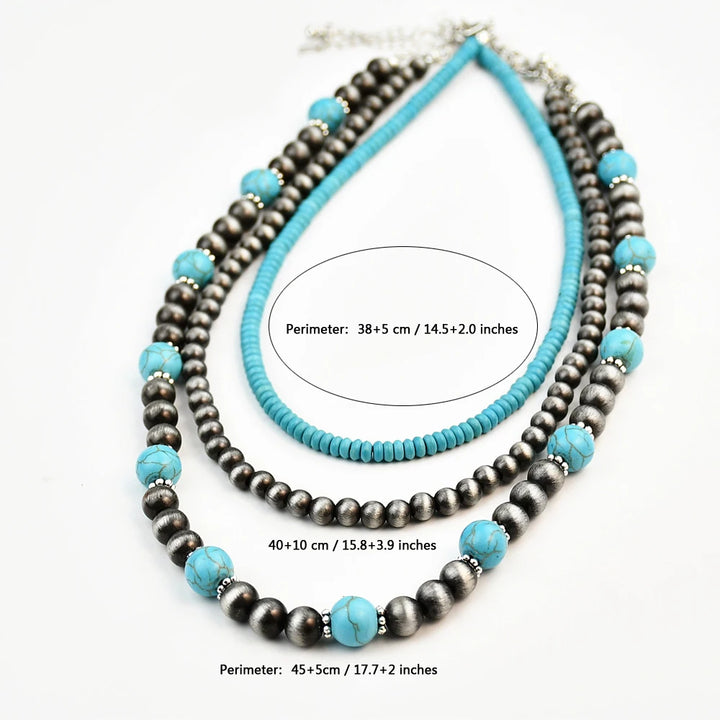 Elowen | 3-Piece Layered Turquoise Necklace Set