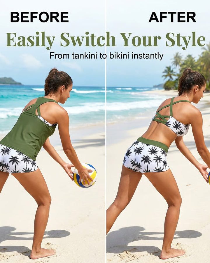 Ellaire | Three-Piece Tankini Bikini & Cover-Up Set