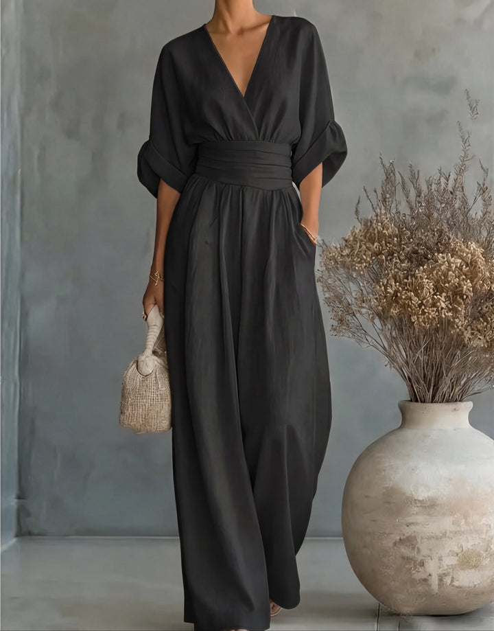 Daniela | Elegant Wide-Leg V-Neck Jumpsuit