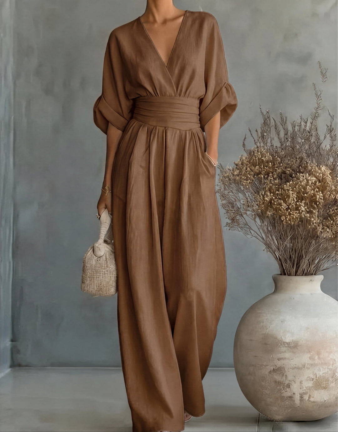 Daniela | Elegant Wide-Leg V-Neck Jumpsuit