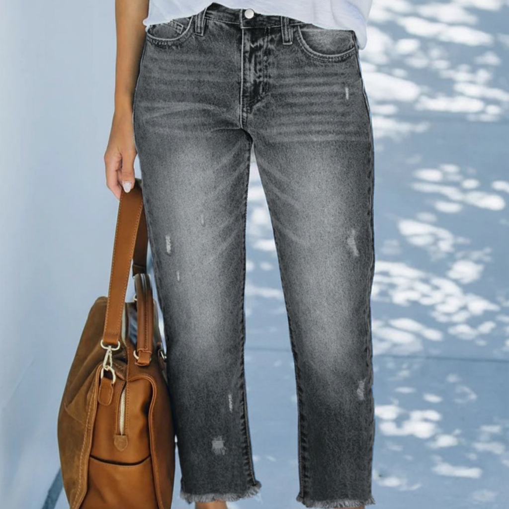 Emily | Retro cropped straight-leg jeans