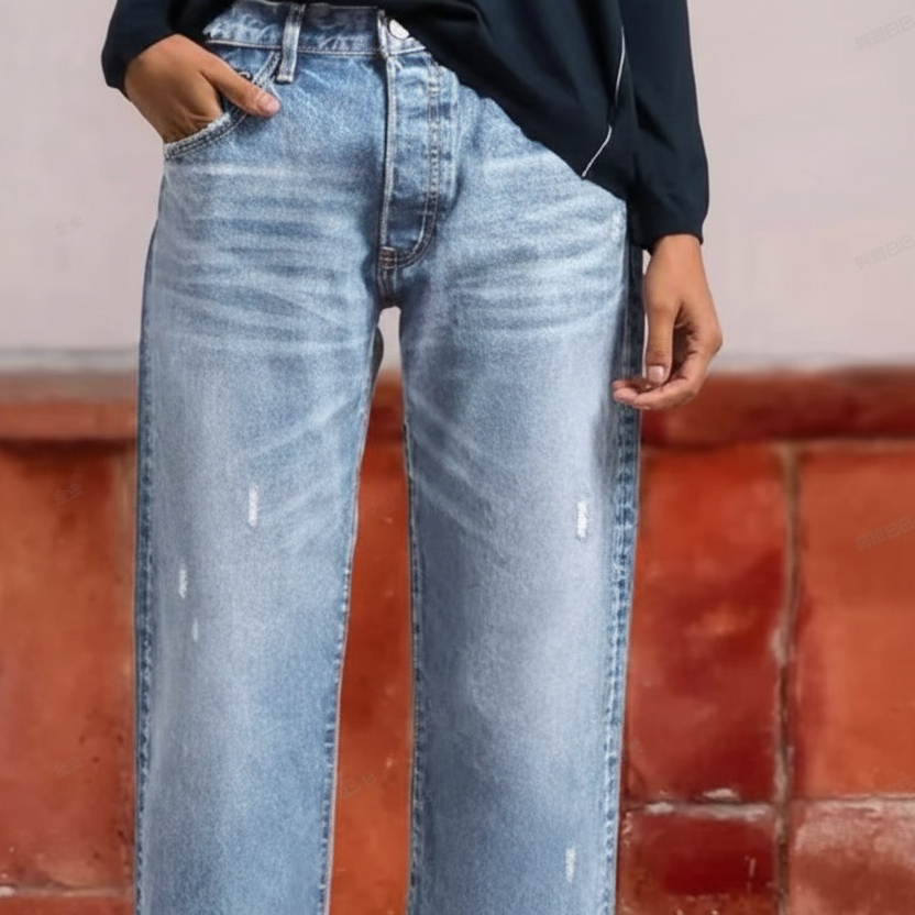 Emily | Retro cropped straight-leg jeans