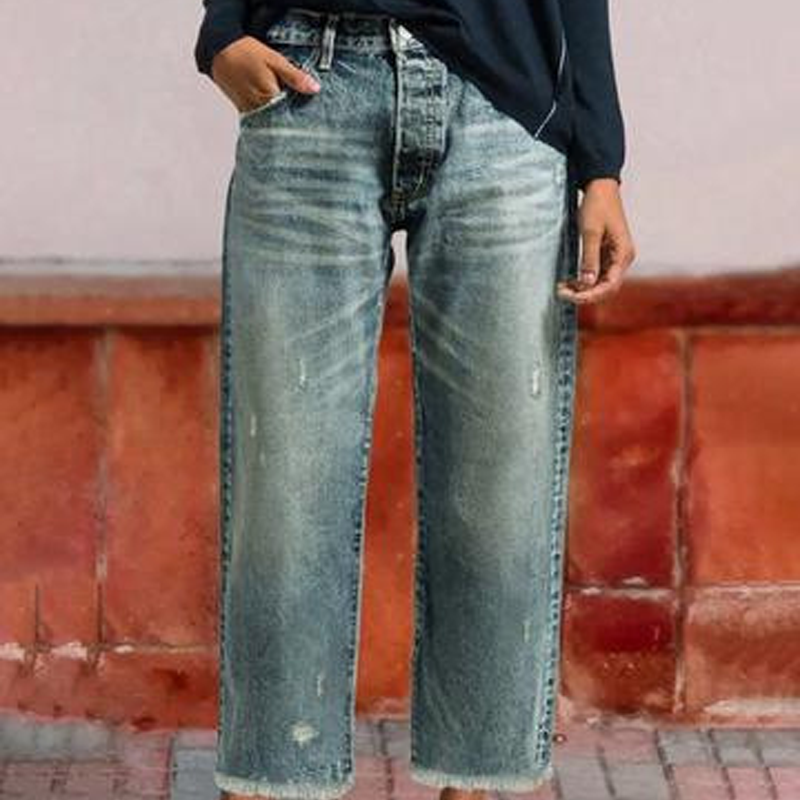 Emily | Retro cropped straight-leg jeans