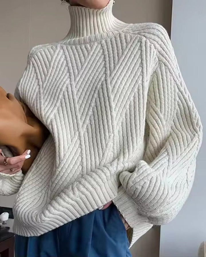 Tamsin | Cable Knit Oversized Turtleneck Jumper