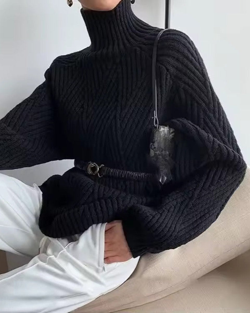 Tamsin | Cable Knit Oversized Turtleneck Jumper