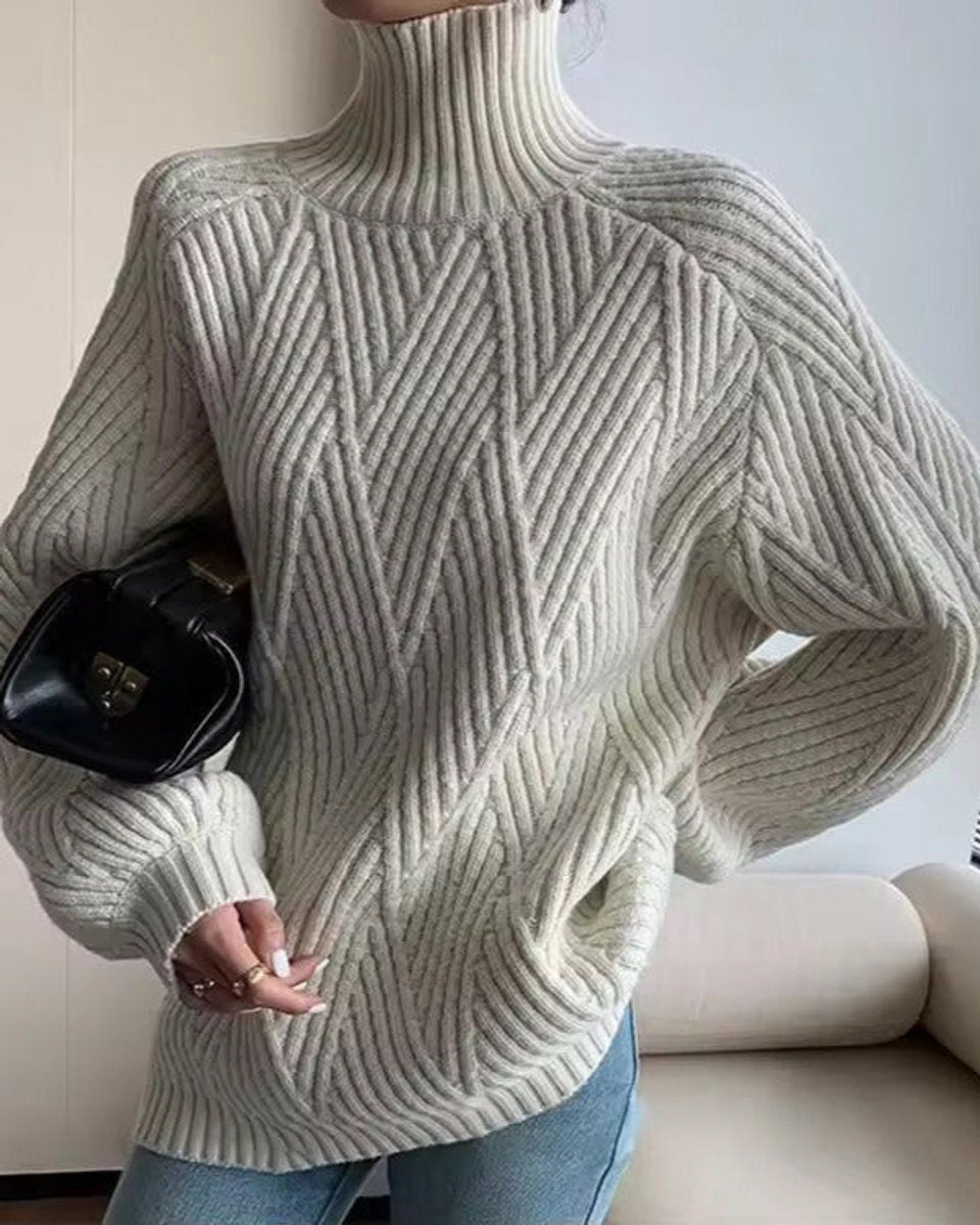 Tamsin | Cable Knit Oversized Turtleneck Jumper