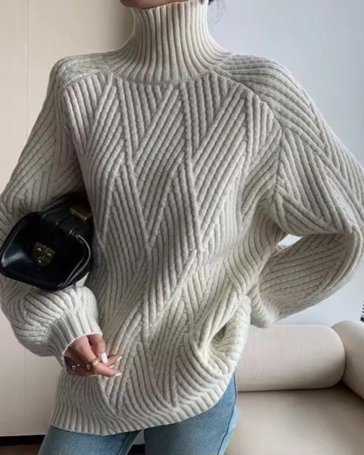 Tamsin | Cable Knit Oversized Turtleneck Jumper