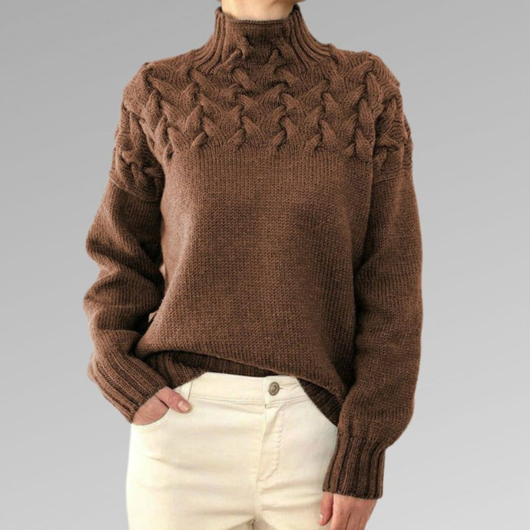Gwendolen | Cable Yoke Turtleneck Jumper