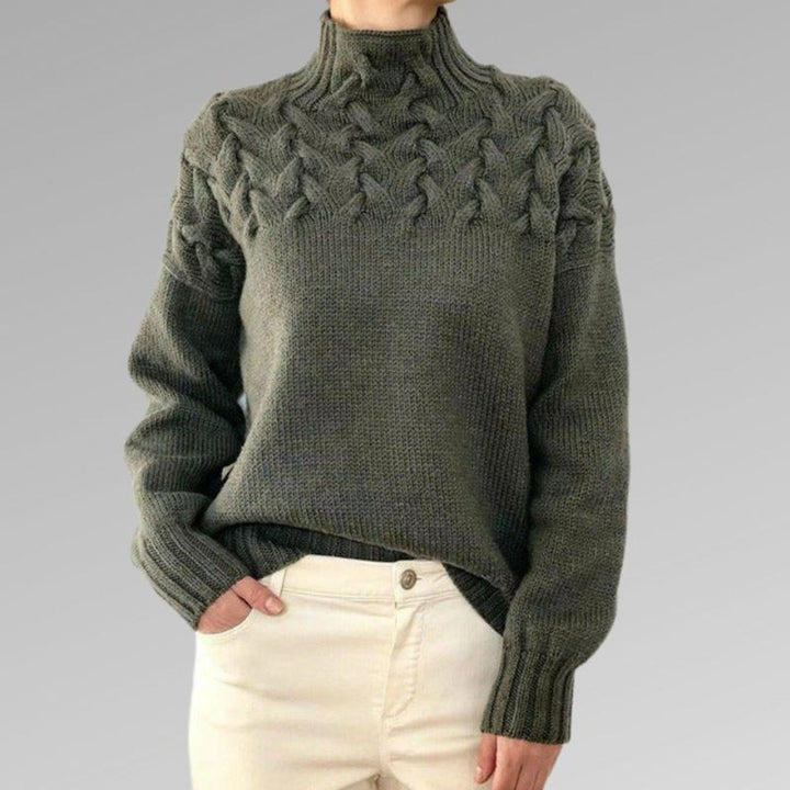 Gwendolen | Cable Yoke Turtleneck Jumper
