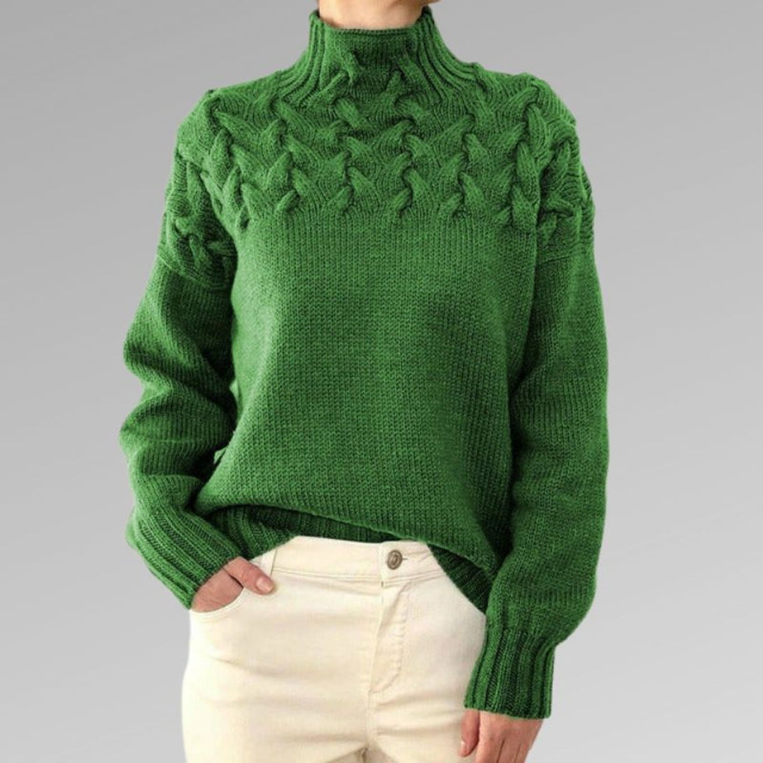 Gwendolen | Cable Yoke Turtleneck Jumper