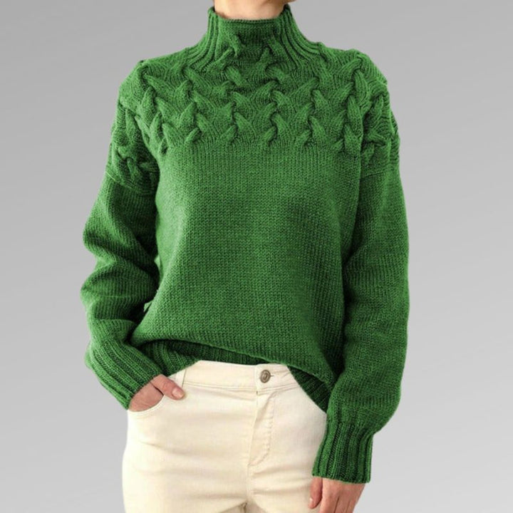 Gwendolen | Cable Yoke Turtleneck Jumper