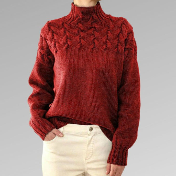 Gwendolen | Cable Yoke Turtleneck Jumper