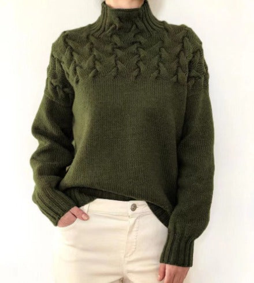 Gwendolen | Cable Yoke Turtleneck Jumper