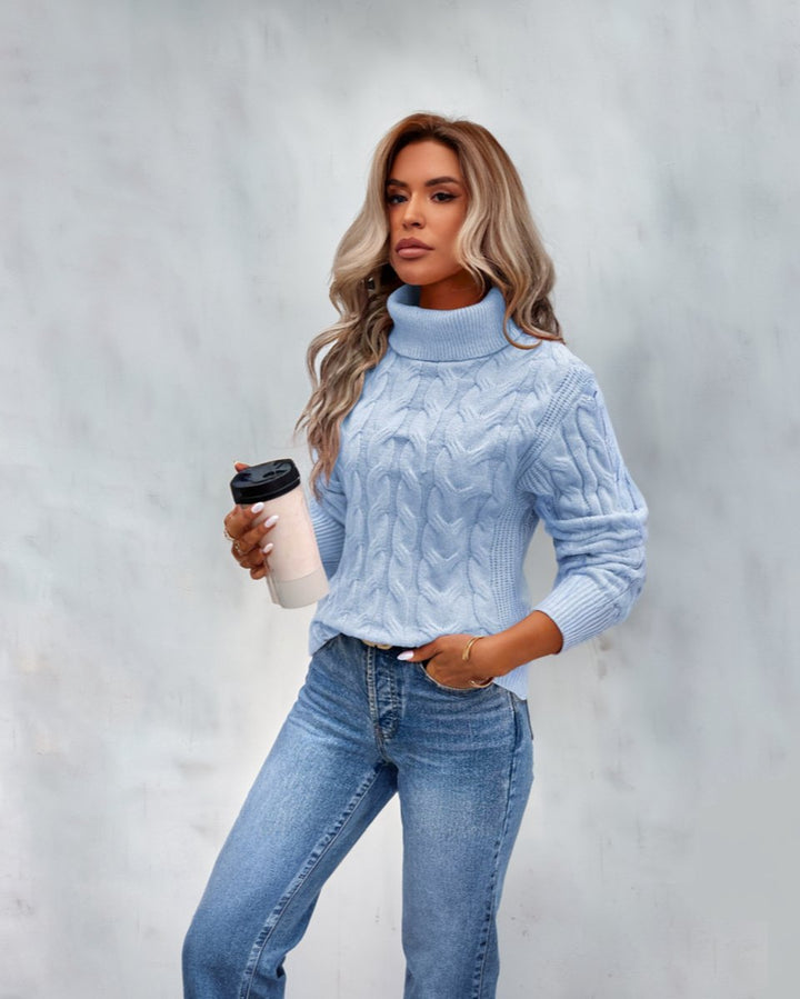 Romilly | Cable Knit Roll Neck Jumper
