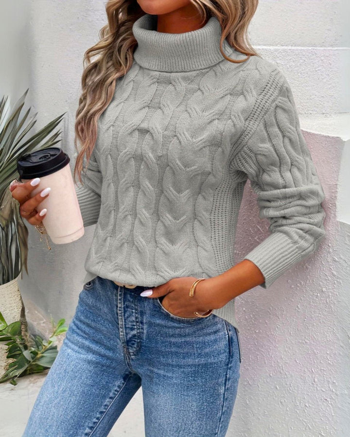 Romilly | Cable Knit Roll Neck Jumper