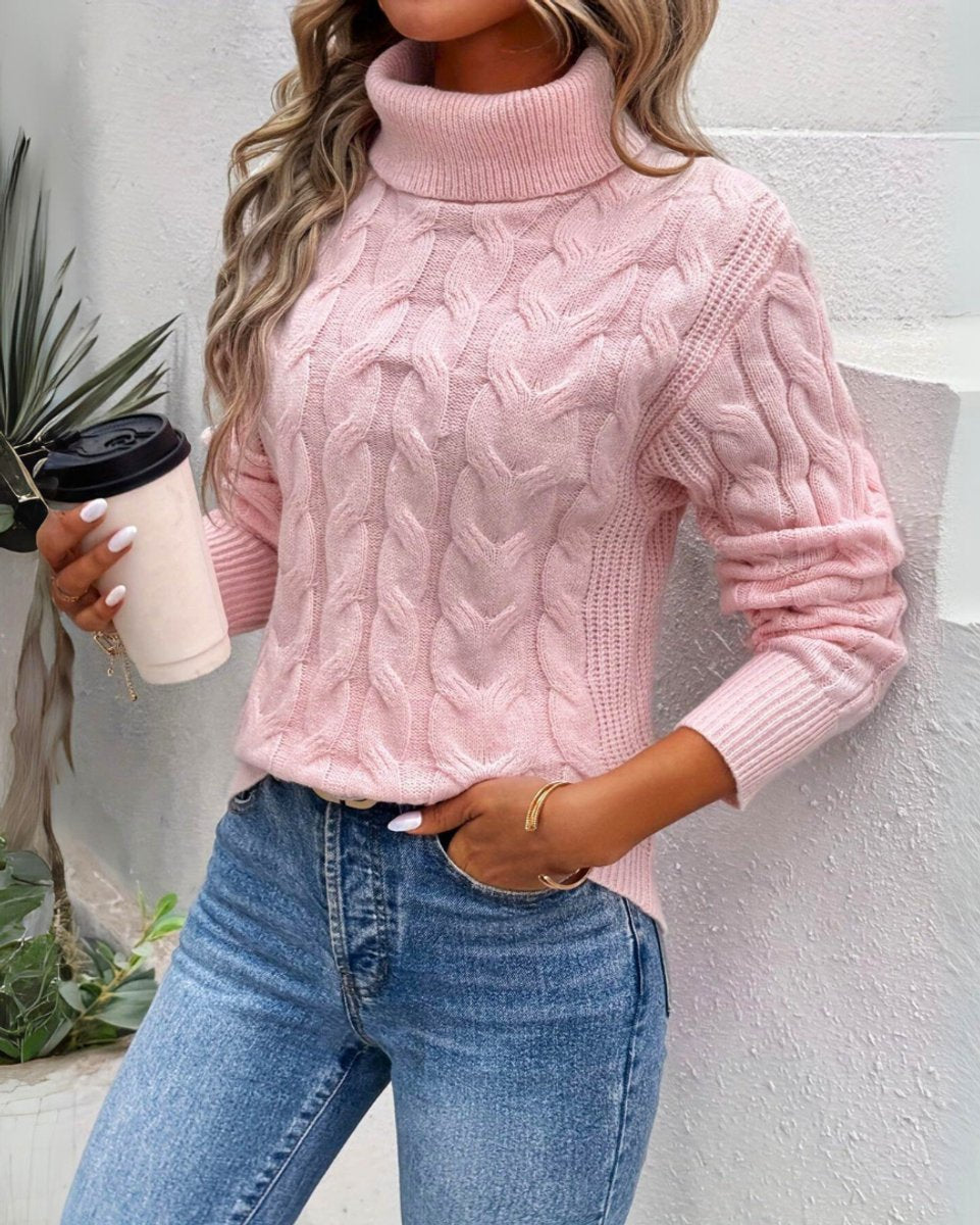 Romilly | Cable Knit Roll Neck Jumper