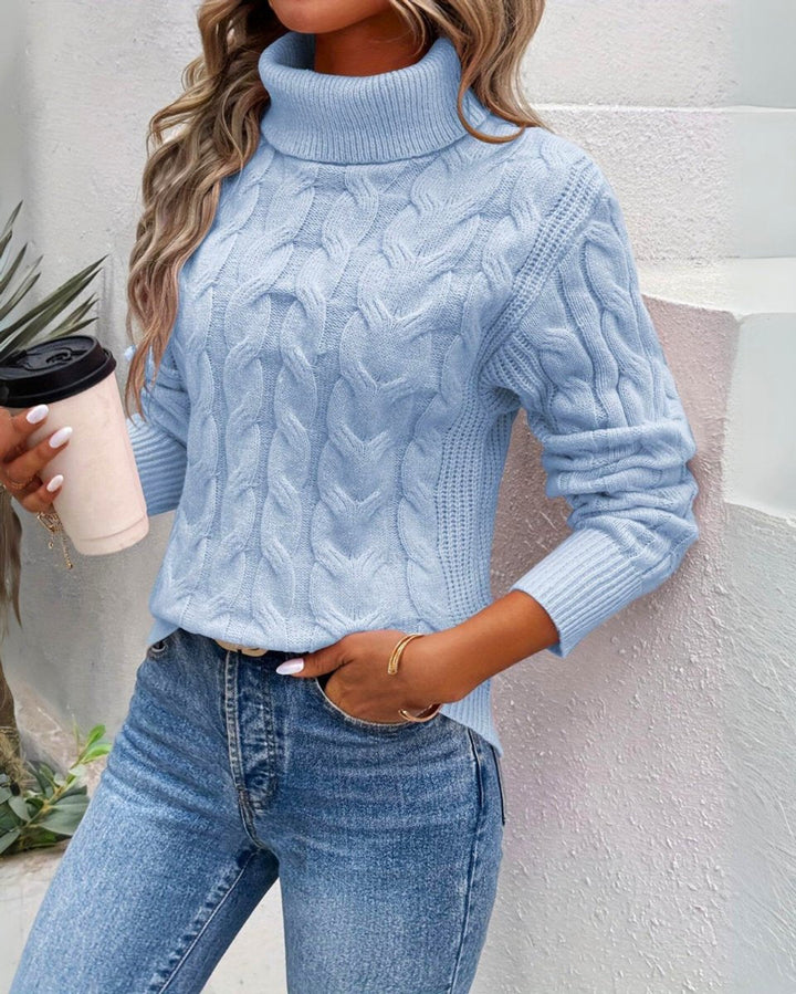 Romilly | Cable Knit Roll Neck Jumper