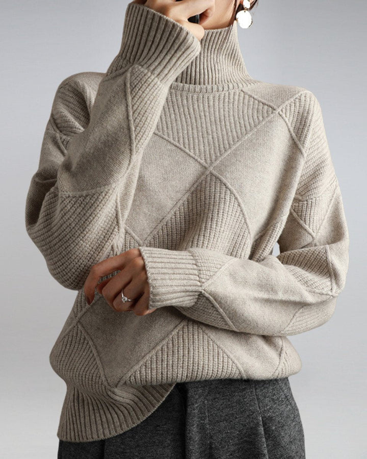 Jessamy | Diamond Knit Turtleneck Jumper