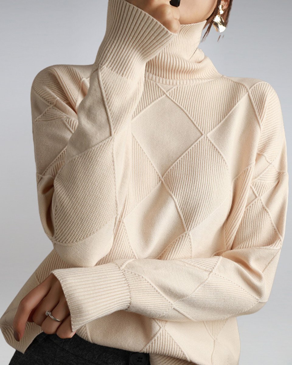 Jessamy | Diamond Knit Turtleneck Jumper