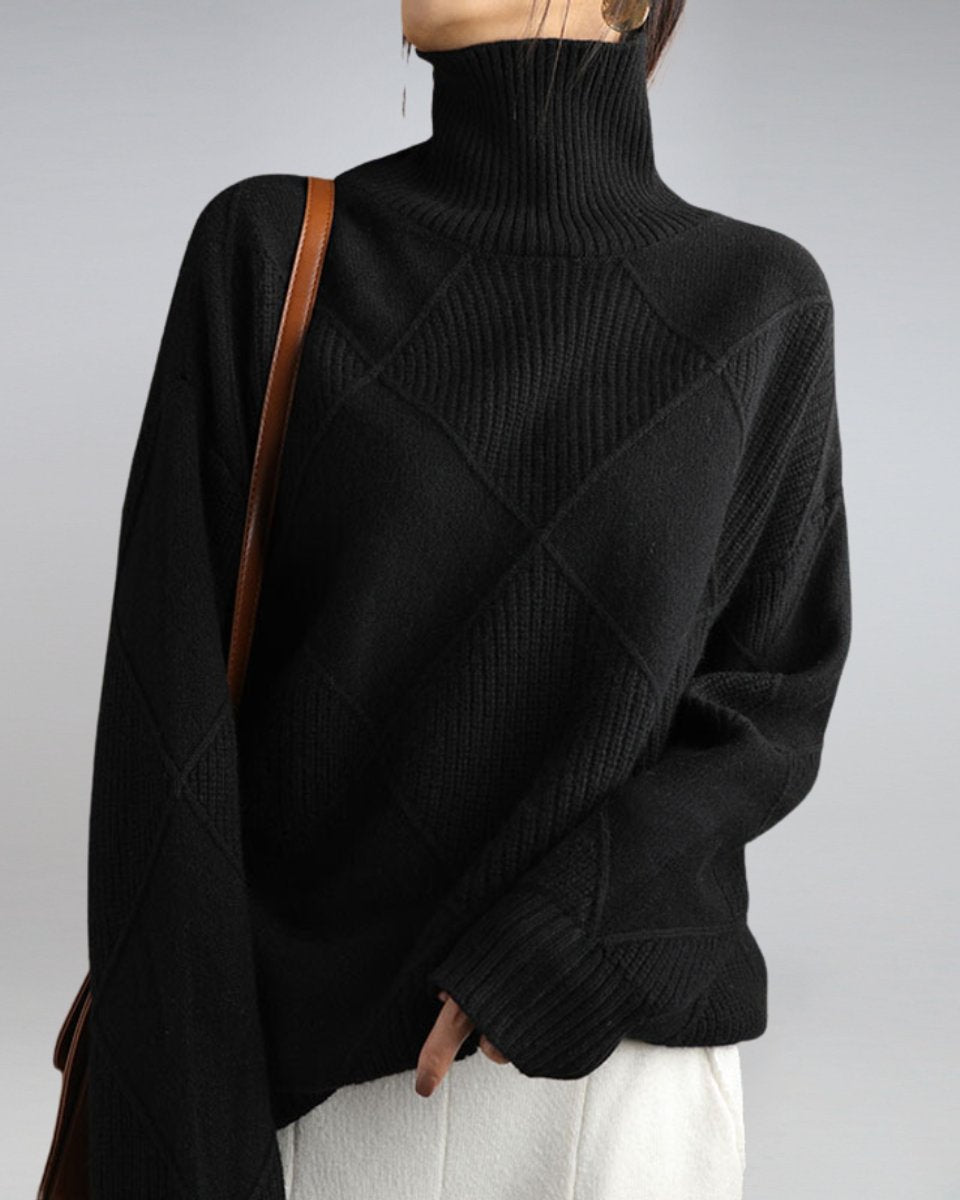 Jessamy | Diamond Knit Turtleneck Jumper