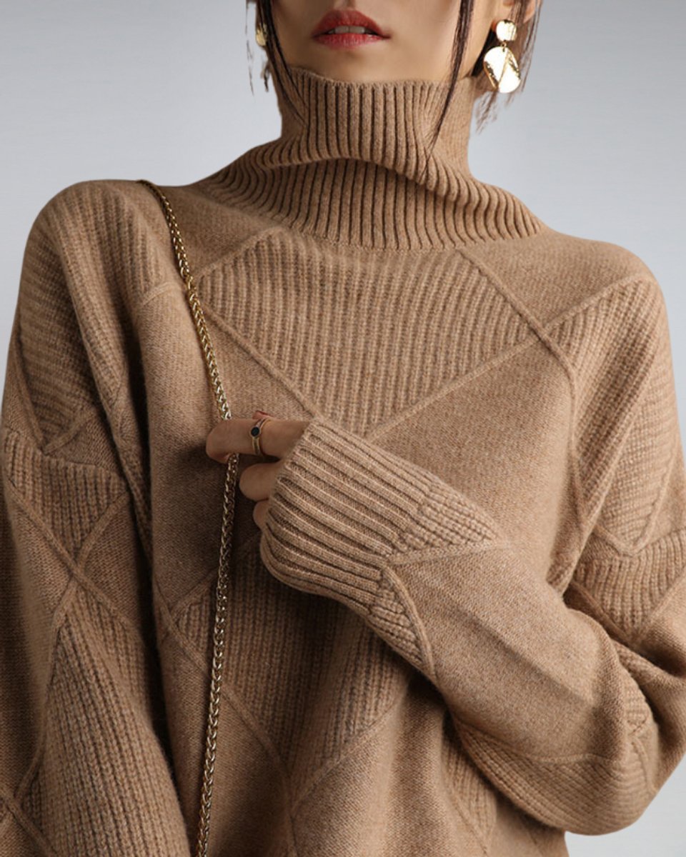 Jessamy | Diamond Knit Turtleneck Jumper
