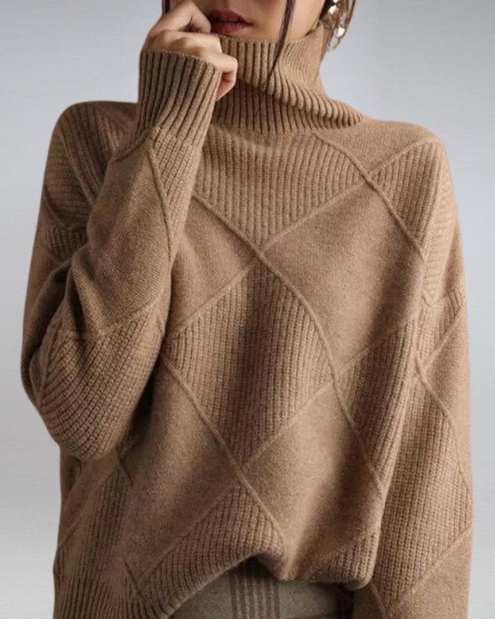 Jessamy | Diamond Knit Turtleneck Jumper