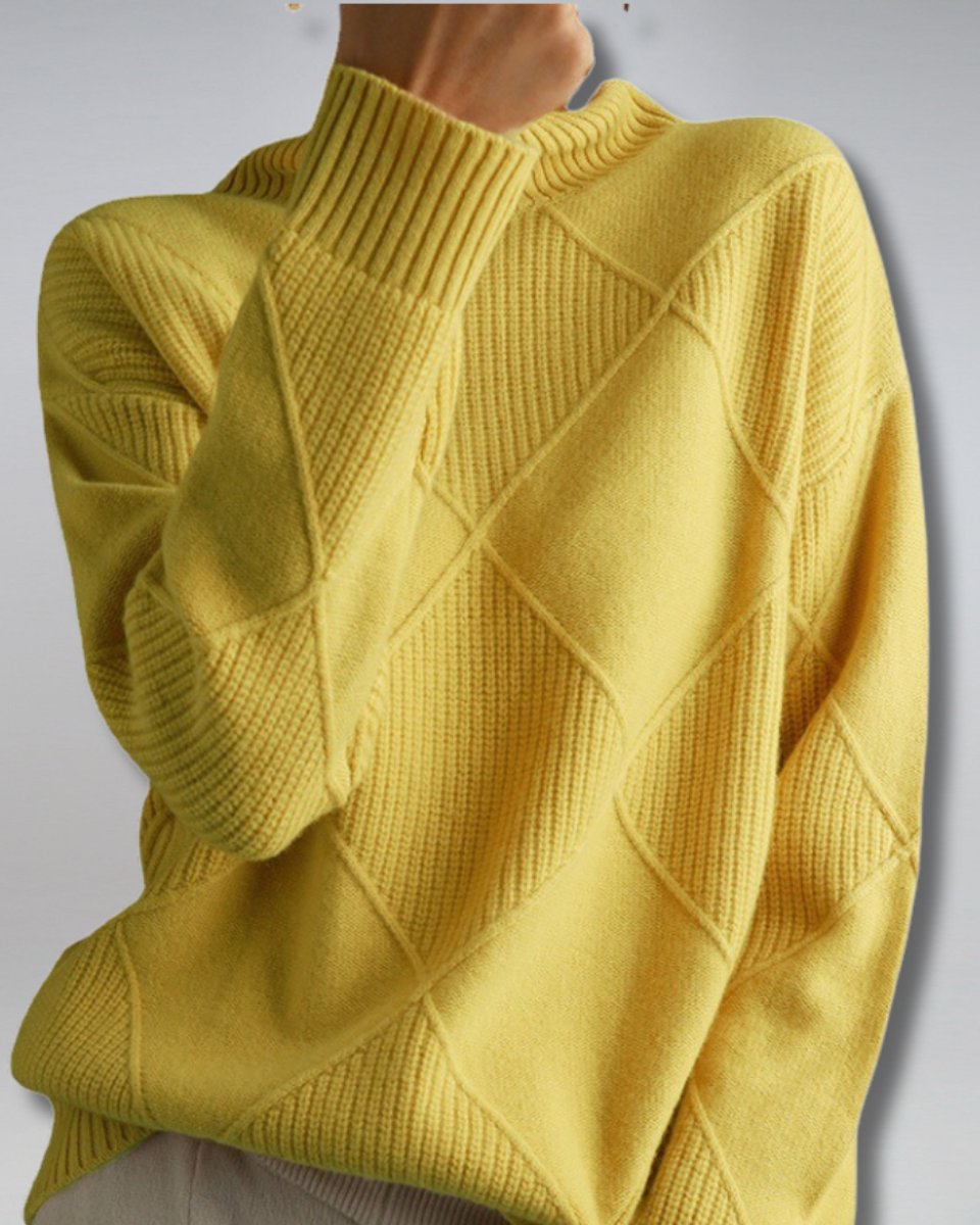 Jessamy | Diamond Knit Turtleneck Jumper