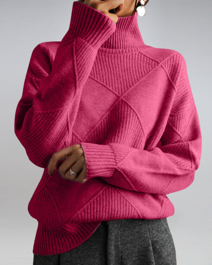 Jessamy | Diamond Knit Turtleneck Jumper