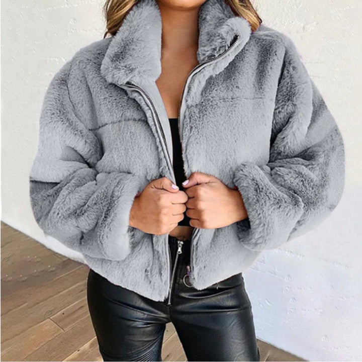 Theodora | Fluffy Zip Up Short Coat