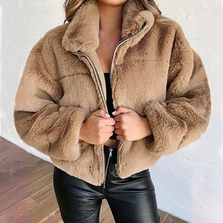 Theodora | Fluffy Zip Up Short Coat