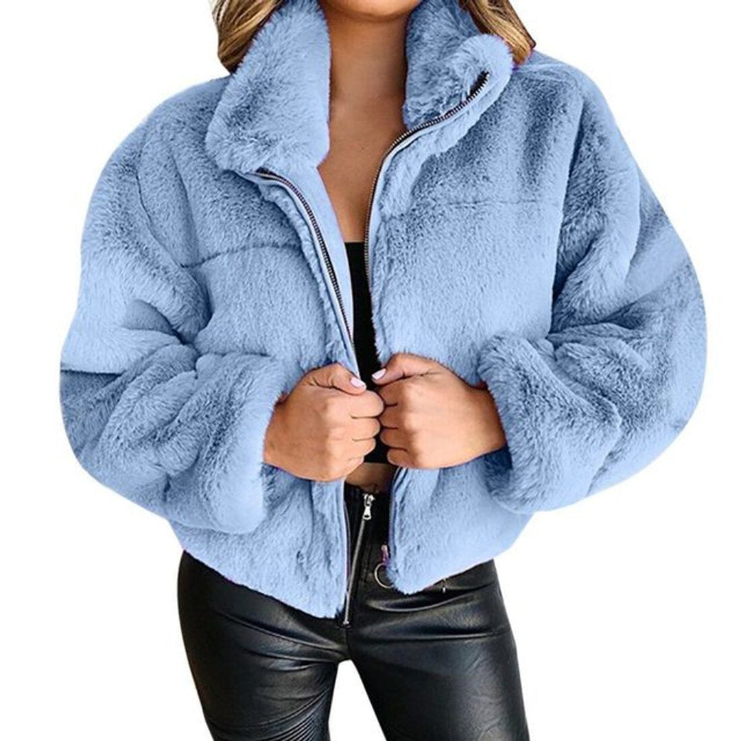 Theodora | Fluffy Zip Up Short Coat